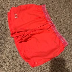 Under armour athletic shorts neon orange